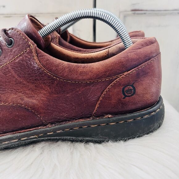 Born Brown Worn Distressed Leather Lace up Sneakers Dress Shoes - Mens Size 11 - Picture 3 of 8